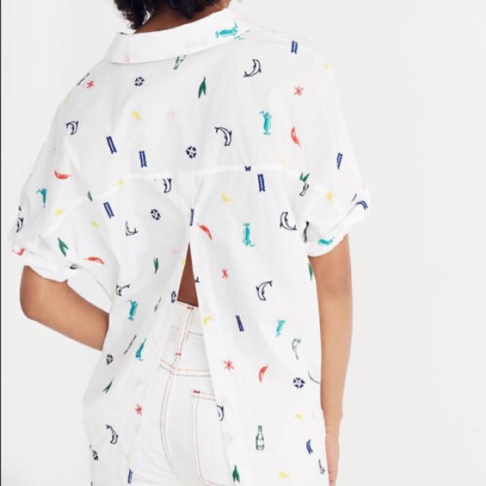 MADEWELL white embroidered top